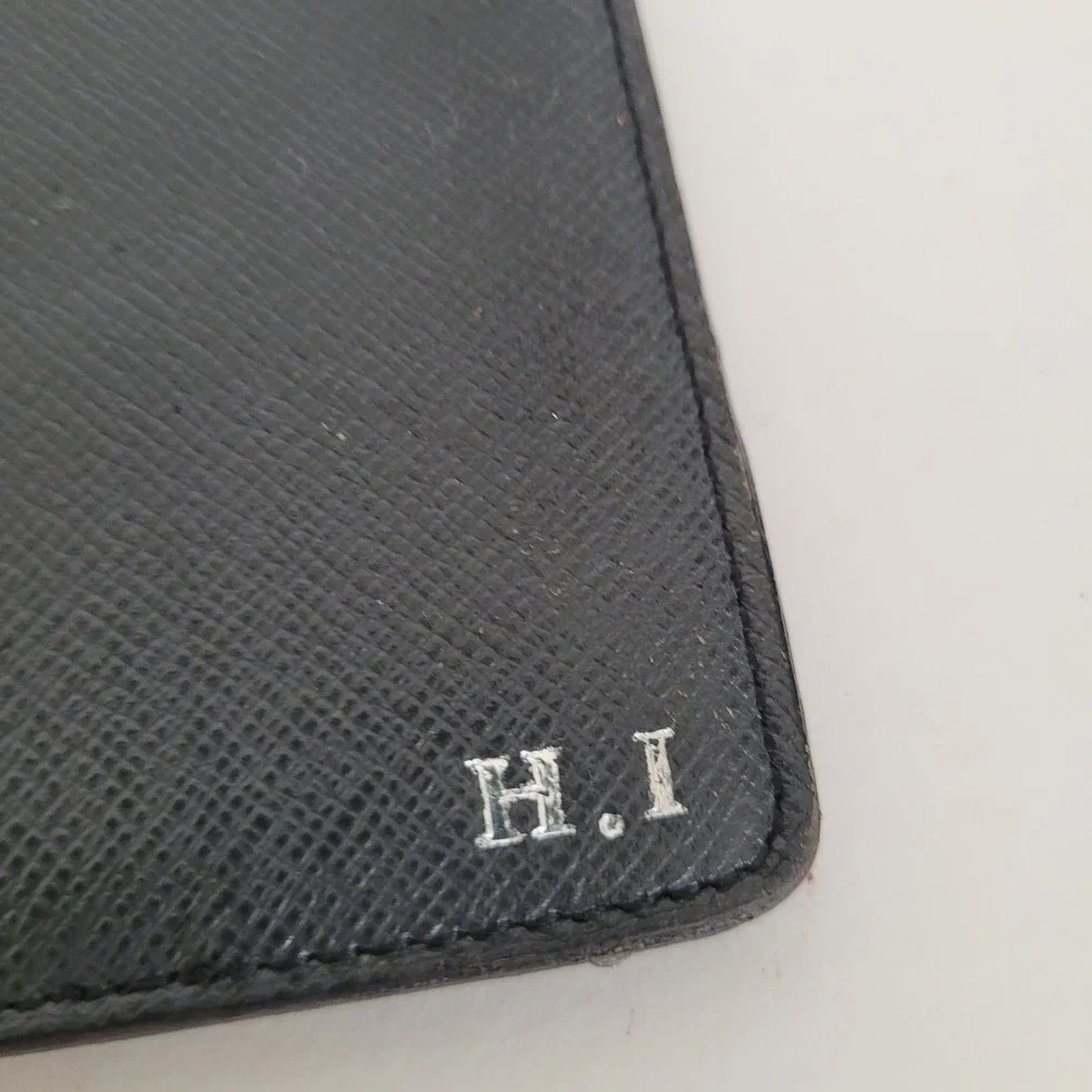 Louis Vuitton Wallet Taiga Leather Ardoise Black Long Bifold TA2141